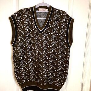 Vintage Woollen Mills Men's Brown Vest 100% Pure Shiv Shakti Grandad Size L